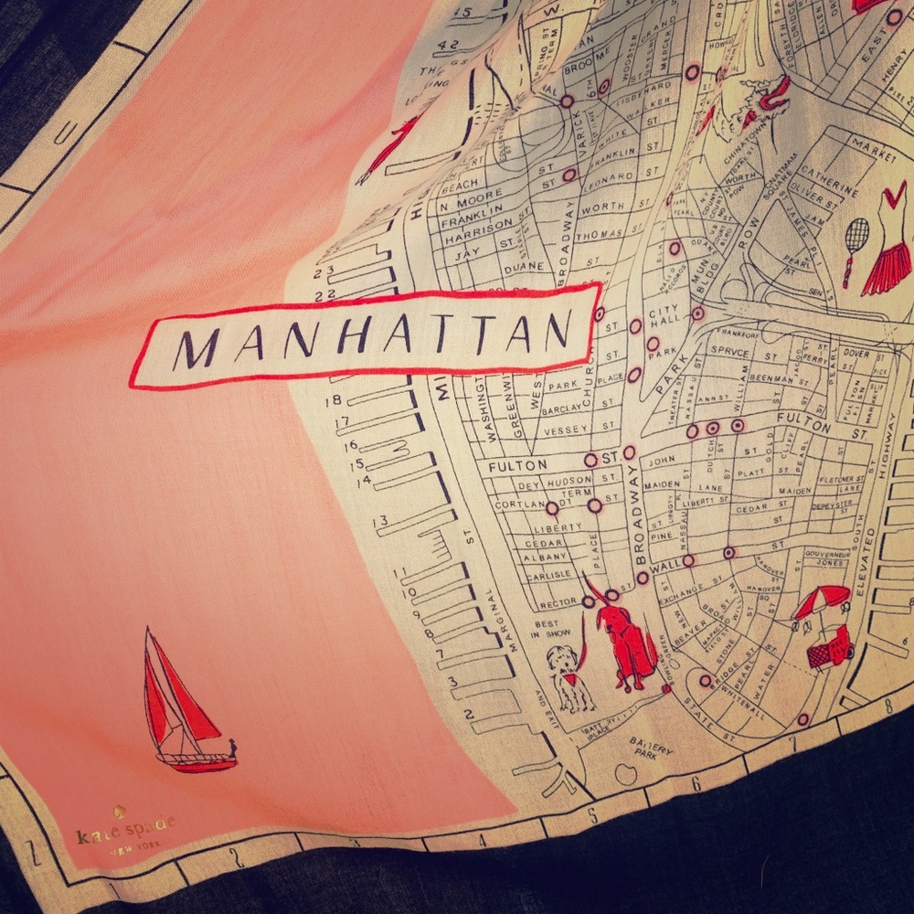 Kate Spade Map of Manhattan New York Scarf